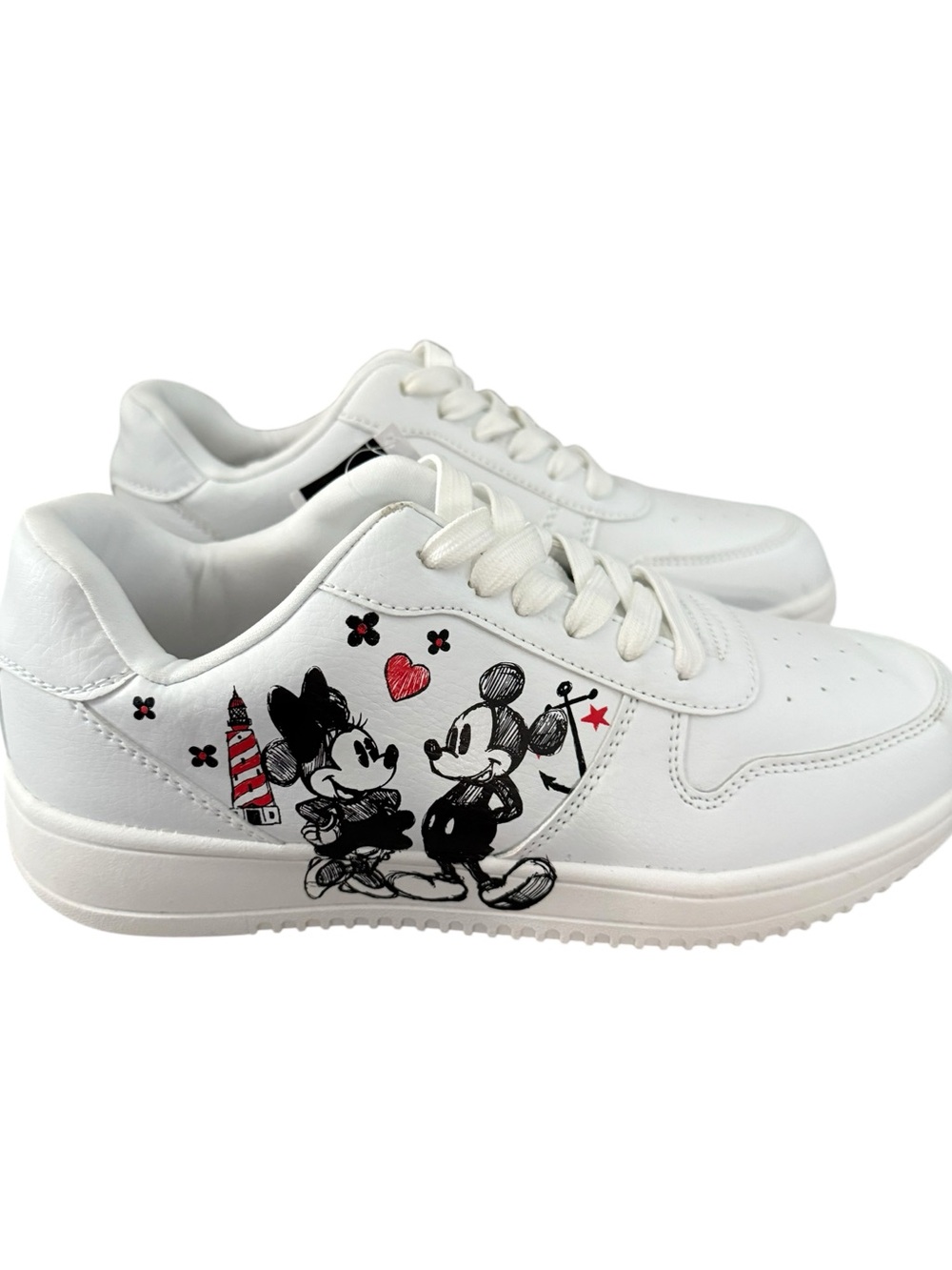 Disney Minnie Mouse Mickey Court Character Sneakers, Size 6. New!